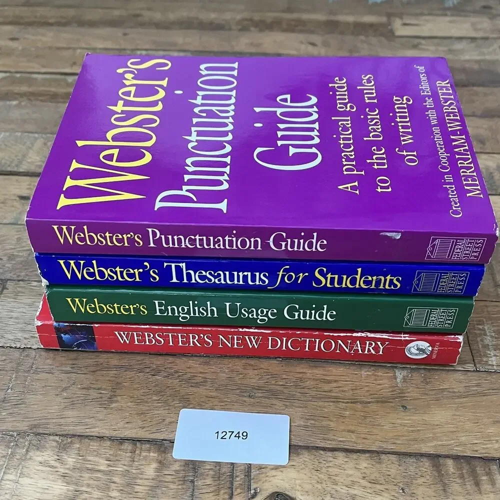 Webster's Dictionary's Thesaurus Punctuation & English Usage Book Lot of 4